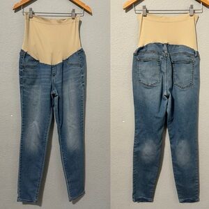 Maternity Pregnancy Blue Washout Soft‎ Denim Skinny Pants Size M Mom to Be